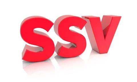 3d render of the letters "SSV" isolated on a white background Stock Illustration