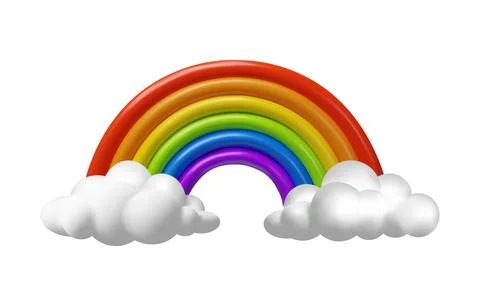 3D render lgbt Rainbow and cloud Stock Illustration