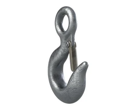 3D render of lifting crane hook isolated on white Stock Illustration