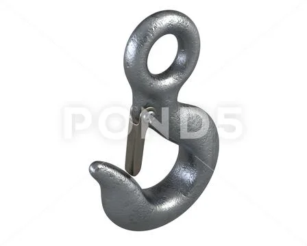 Crane hook 3D. on white stock illustration. Illustration of