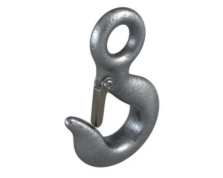 3D render of lifting crane hook isolated on white Stock Illustration