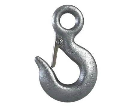 3D render of lifting crane hook isolated on white Stock Illustration