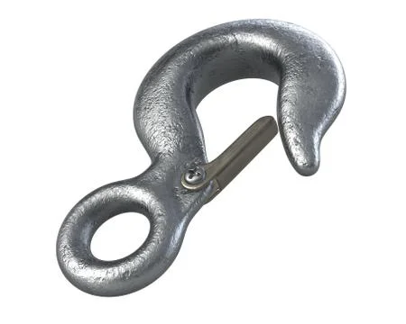 3D render of lifting crane hook isolated on white Stock Illustration