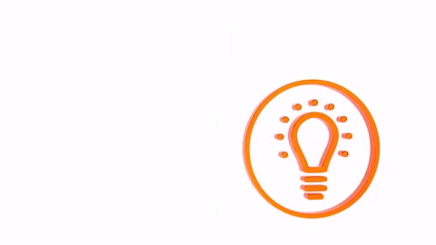 3d render of a light bulb icon on a white background 動画素材 169925597