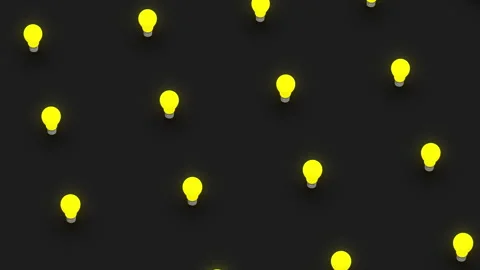 3d render of light bulb objects in isometric view and moving camera around Stock Footage 245306850
