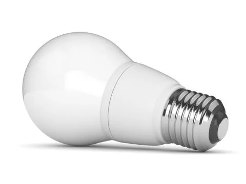 3d render of light bulb over white background Illustrazione stock