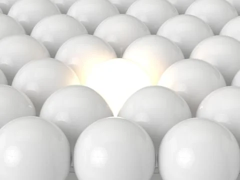 3d render of light bulbs in row Stock Illustration