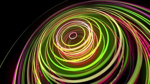 3d render. Light flow bg. Abstract background with light trails, stream of green Illustrazione stock