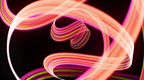 3d render. Light flow bg. Abstract background with light trails, stream of green Stock Illustration