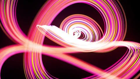 3d render. Light flow bg. Abstract background with light trails, stream of green Stock Illustration