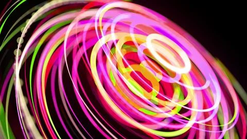 3d render. Light flow bg. Abstract background with light trails, stream of green Stock Illustration