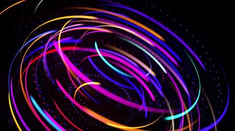 3d render. Light flow form ring structure. Light effect as abstract background Stockillustratie