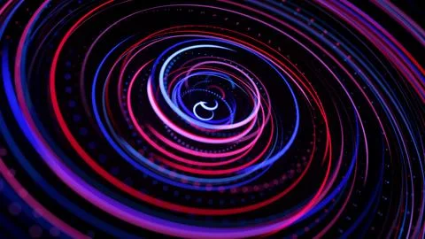 3d render. Light flow form ring structure. Light effect as abstract background 스톡 일러스트