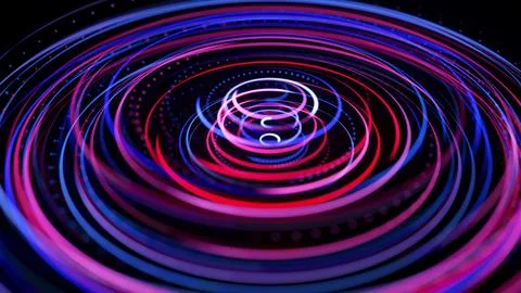 3d render. Light flow form ring structure. Light effect as abstract background 库存插图