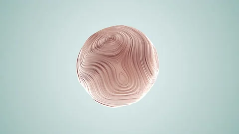 3D render of light golden sphere with curly fractal noise detailed surface Stock Footage 239242931