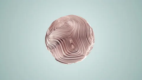 3D render of light golden sphere with dynamic curly fractal noise Stock Footage 239853539