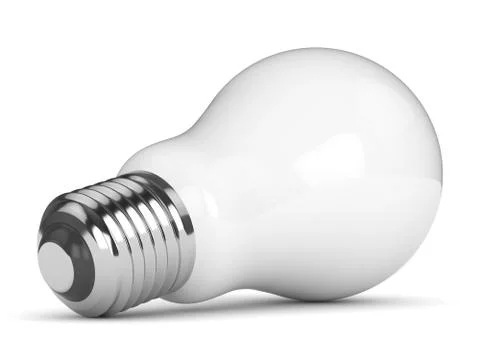 3d render of light incandescent bulb over white background Illustrazione stock