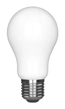 3d render of light incandescent bulb over white background Illustrazione stock
