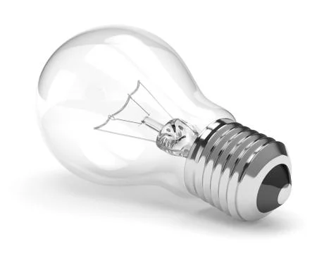 3d render of light incandescent bulb over white background Stock Illustration