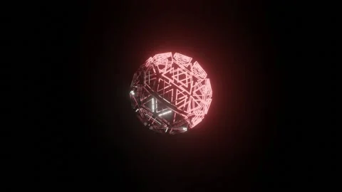 3d render light pink color wired frame plasmasphere rotating on its axis. Stock Footage 141200581