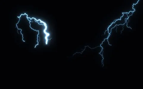 3D render lightning effect A dramatic 3D render showcasing two distinct Stock Photos
