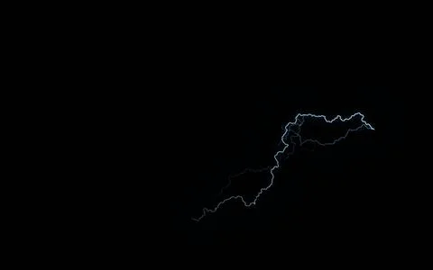 3D render lightning effect A dynamic 3D rendering depicts an intricate jagged Stock Photos