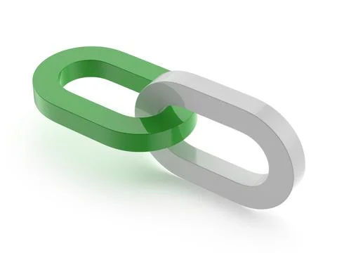 3d render of linked chain concept Stock Illustration