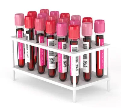 3d render with lipid profile test blood samples Stock Photos