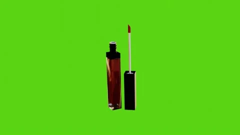 3d render of a lipstick model rotates on a green background. Video stock 242447509