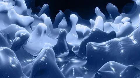 3d render. Liquid black gradient. Glossy paint surface as abstract stylish Illustrazione stock