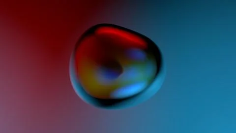 3d render of liquid bubble. Glass bubble morphing with refraction and blurred Stock Illustration