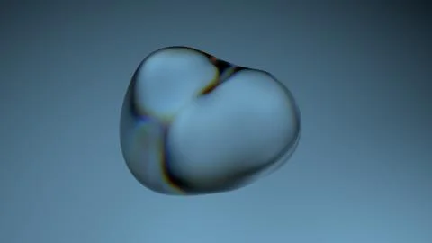 3d render of liquid bubble. Glass bubble morphing with refraction and blurred Illustrazione stock