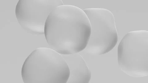 3d render of liquid bubbles levitation. Smooth transparent spheres movement. Stock Footage 164097725
