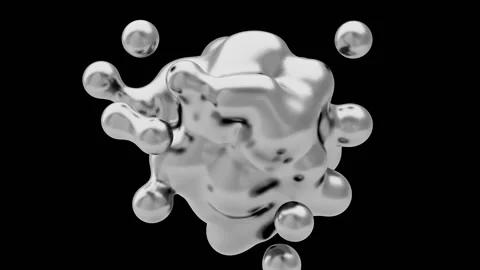 3d render of liquid matter deformation. Smooth elastic shape animation. Stock Footage 141432497