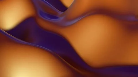 3d render of liquid orange material.Abstract background animation. Wave and r Stock Illustration