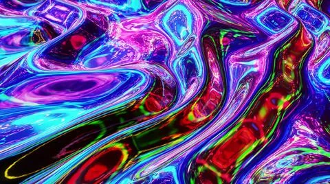 3d render. Liquid pattern like waves. 3D stylish abstract iridescent bg of wavy 스톡 일러스트