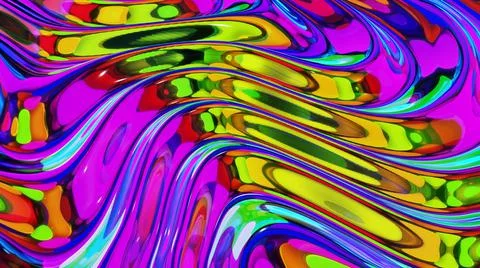 3d render. Liquid pattern like waves. 3D stylish abstract iridescent bg of wavy Stock Illustration