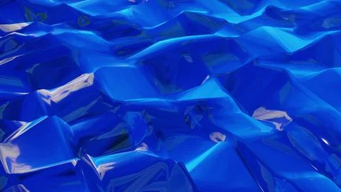 3d render. Liquid pattern like waves. 3D stylish abstract blue bg of wavy Stock Illustration