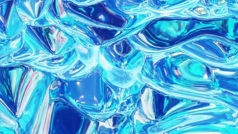 3d render. Liquid pattern like waves. 3D stylish abstract blue bg of wavy Stock Illustration