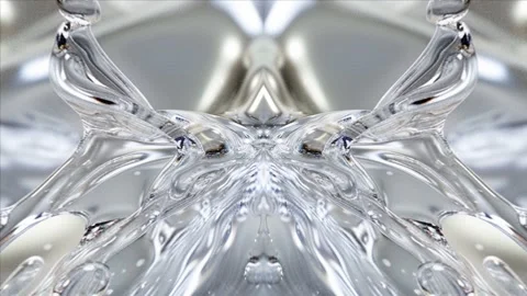 3d render of liquid silver metal abstract background 動画素材 282745923