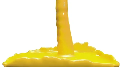 3d render liquid yellow car paint filling up screen, luma matte is included, use Stock-Footage 70746991