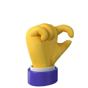 3d render. little bit or size hand icons with various skin tones in cartoon Stock Illustration