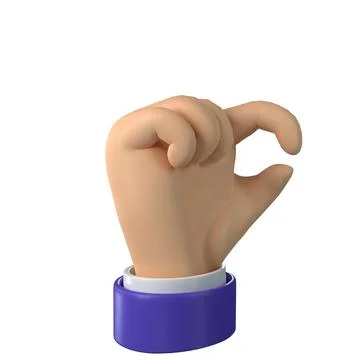 3d render. little bit or size hand icons with various skin tones in cartoon Stock Illustration