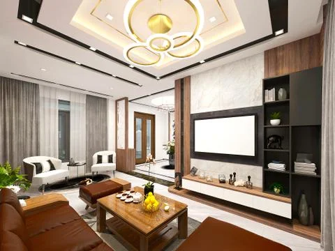 3d Render of Living Room イラスト素材