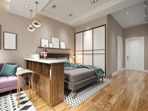 3d Render of Living Room イラスト素材