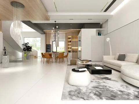3d Render of Living Room Stock Illustration