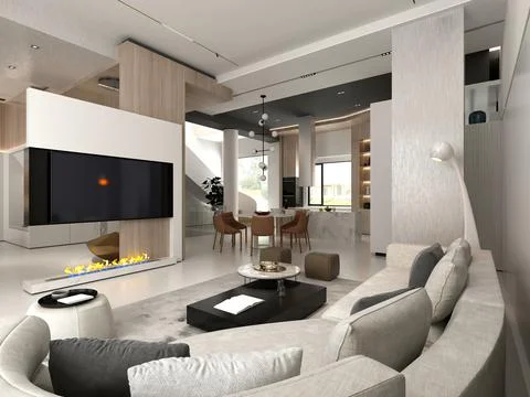 3d Render of Living Room Illustrazione stock