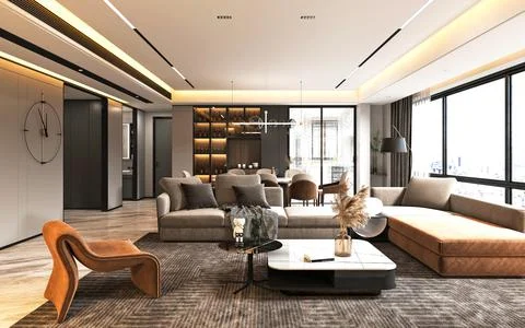 3d Render of Living Room Illustrazione stock