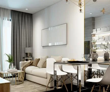 3d Render of Living Room Illustrazione stock