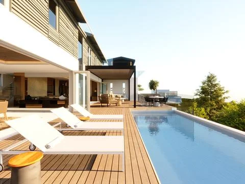 3d Render of Living Room 스톡 일러스트
